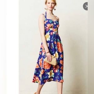 Anthropologie Moulinette Soeurs Annona Blue Floral Midi Dress